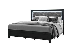 Reid Black King Bed Group w/LED by Global Furniture