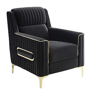 Ruby Velvet Upholstery Chair - Black by Galaxy Furniture