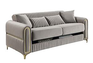 Ruby Velvet Upholstery 3 piece Sofa Set- Taupe by Galaxy Furniture