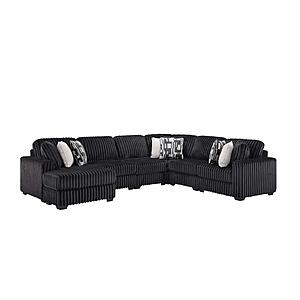 Snuggle L-Shaped Sectional Sofa - Black by Galaxy Furniture