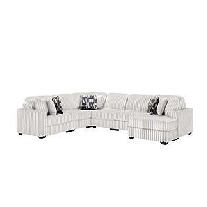 Snuggle L-Shaped Sectional Sofa - Cream by Galaxy Furniture