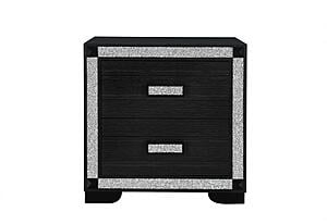 Soleil Charcoal Nightstand w/Cooler & Speaker by Global Furniture