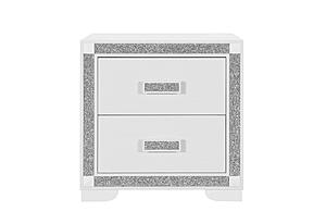 Soleil White Nightstand w/Cooler & Speaker by Global Furniture