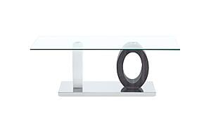 T1628 Dark Grey/White Glass Top Coffee Table & 2 Dark Grey/White Glass Top End Table by Global Furniture