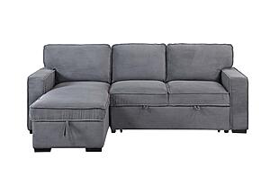 U0203 Light Grey Reversible Sofa Bed by Global Furniture