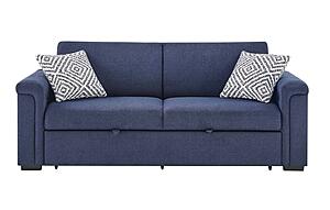 U0211 Navy Pull Out Sofa Bed w/LED Acrylic Shelves & Speakers by Global Furniture