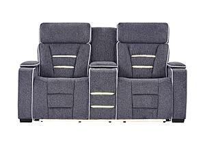U1895 Grey P2 Console Reclining Loveseat w/Is & LED by Global Furniture