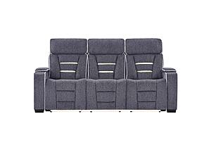 U1895 Grey P2 Reclining Sofa w/Is & LED by Global Furniture