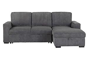 U2660 Grey L Sofa Bed Sectional w/o Pullout by Global Furniture