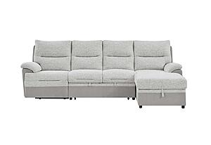 U3822 Grey/Ice Sectional w/Pullout Bed & USB by Global Furniture