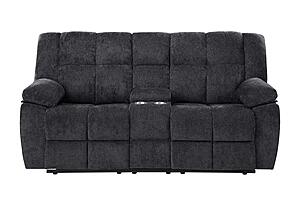 U6000 Black Console Reclining Loveseat by Global Furniture