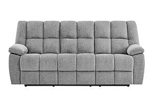 U6000 Smoke Reclining Sofa/Console Reclining Loveseat by Global Furniture