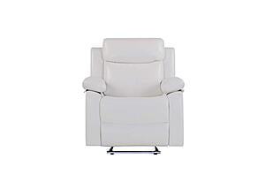 U6026 Blanche White Glider Recliner w/LED by Global Furniture