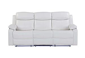 U6026 Blanche White Reclining Sofa w/LED by Global Furniture