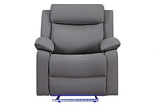 U6026 Grey PU 46A Glider Recliner w/LED by Global Furniture