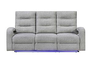 U6611 Grey 15 Power Reclining Sofa/Power Console Reclining Loveseat by Global Furniture