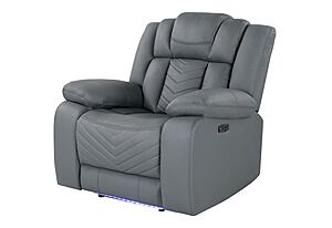 U7068 Grey 10 Power Recliner w/LED by Global Furniture