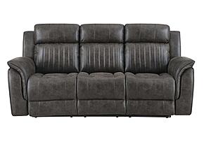 U8517 Grey Reclining Sofa/Console Reclining Loveseat by Global Furniture