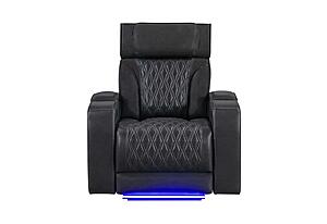 U8611 Blanche Charcoal Power Recliner w/Power Headrest & LED by Global Furniture