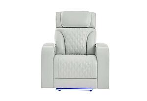 U8611 Blanche Silver Power Recliner w/Power Headrest & LED by Global Furniture