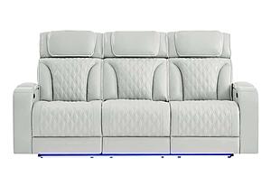 U8611 Blanche Silver Power Reclining Sofa w/Power Headrest & LED by Global Furniture