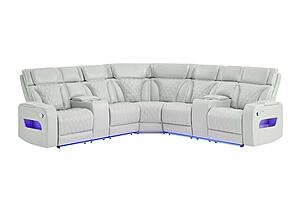 U8611 Blanche Silver Sectional w/LED by Global Furniture