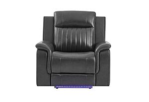 U8879 Blanche Charcoal w/Black Welt Power Recliner w/LED by Global Furniture