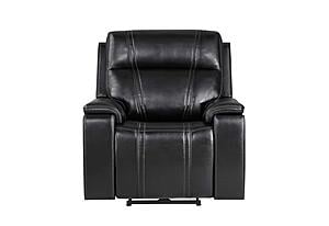 U8880 Black Leather Power Recliner by Global Furniture