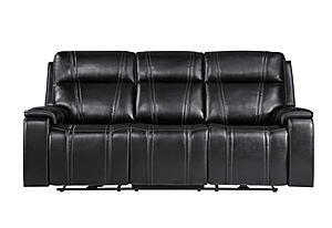 U8880 Black Leather Power Reclining Sofa by Global Furniture