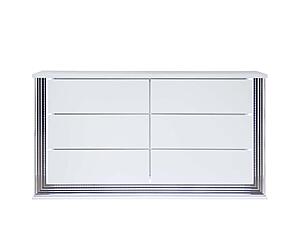 Ylime Smooth White Dresser w/LED by Global Furniture