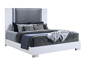 Ylime Smooth White Queen Bed Group Fully Slatted w/ Vanity Set by Global Furniture