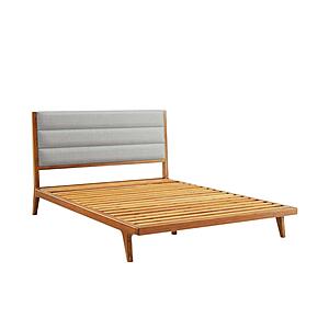 Mercury Upholstered Platform Bed - Amber by Greenington