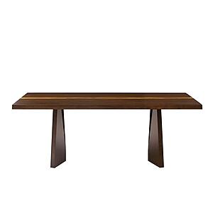 84" Torrey Dining Table & Tiger Table Top - Black Walnut by Greenington