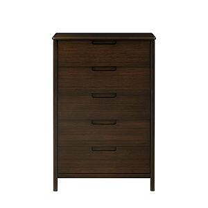 Weston Five Drawer Chest - Black Walnut by Greenington