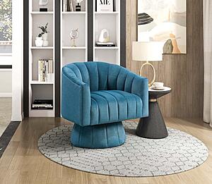 Bristol Swivel Chair - Dark Teal by Homelegance