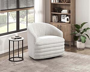 Seville Swivel Chair - Beige by Homelegance