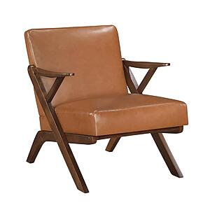 Gideon Accent Chair - Brown & Warm Walnut by Homelegance