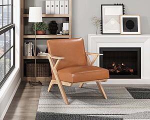 Gideon Accent Chair - Brown & Natural by Homelegance