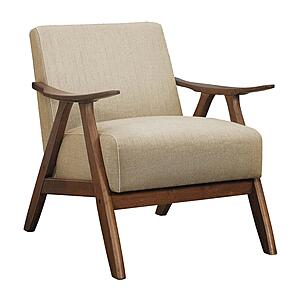 Damala Accent Chair - Light Brown & Walnut by Homelegance