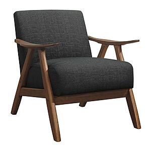 Damala Accent Chair - Dark Gray & Walnut by Homelegance