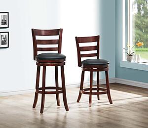 1144E-29S Edmond Swivel Pub Height Chair - Black by Homelegance