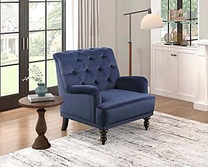Holland Park Accent Chair - Dark Blue by Homelegance