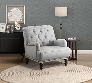 Holland Park Accent Chair - Gray & White by Homelegance