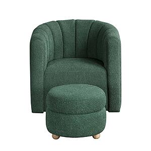 Delaney Swivel Chair w/Ottoman - Green by Homelegance