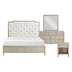 Genoa 4pc Queen Bedroom Set  - Ivory by Homelegance