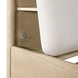 Matteo  California King Platform Bed w/Footboard Storage - Light Oak Ceruse by Homelegance