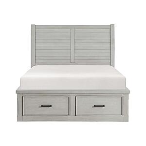 Willowbrook California King Platform Bed w/Storage Footboard and Side Rails - Light Gray by Homelegance