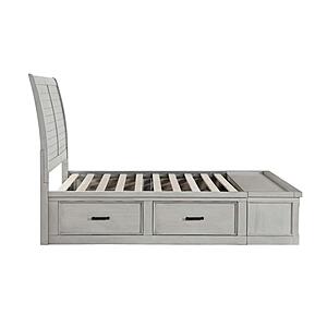Willowbrook Eastern King Platform Bed w/Storage Footboard and Side Rails - Light Gray by Homelegance