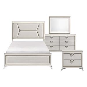 Audra 4pc Queen Bedroom Set  - White by Homelegance