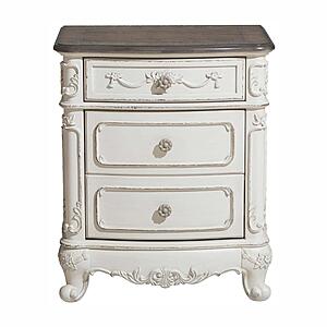 Cinderella 4pc Queen Bedroom Set  - Antique White w/Gray  by Homelegance